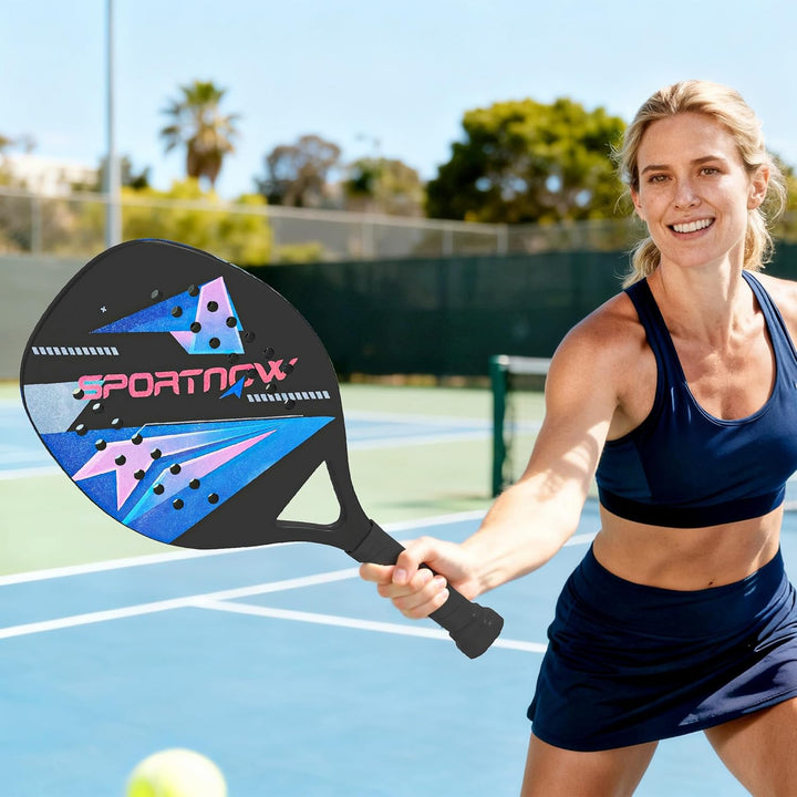 SPORTNOW Pickleball Paddles Set Schläger Set mit 2 Schlägern, Kohlefaser Oberfläche rutschfest Griff