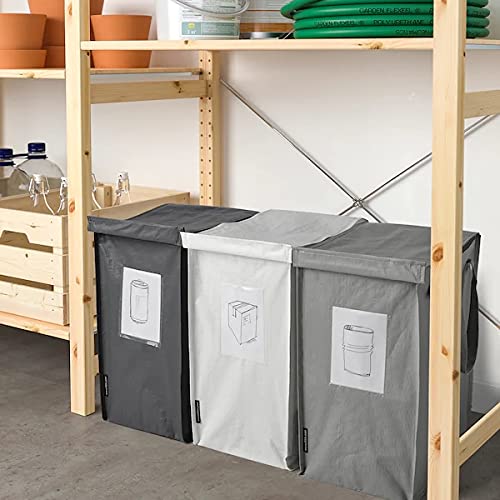 IKEA Dimpa 3er Set - Abfalltrennbeutel Mülltrennsystem Recycling Aufbewahrung für Pfand mit Tragegri