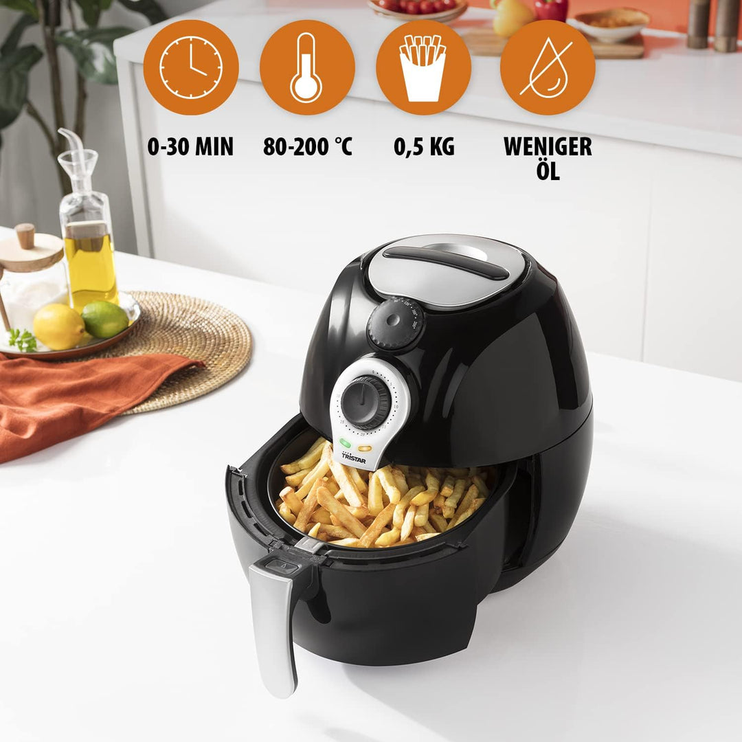 Tristar Heissluftfritteuse/Crispy Fryer XL mit einstellbarem Thermostat und Timer | ohne ÖL - einfac