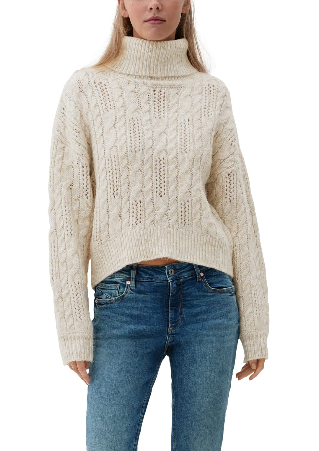 Q/S designed by Damen Strickpullover M Weiss, M Weiß