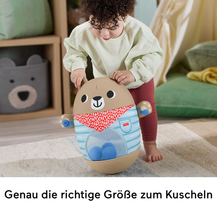 Fisher-Price Babyspielzeug, Camping-Freunde Wackelbär, Wackelspass zur Entwicklung der Grobmotorik f