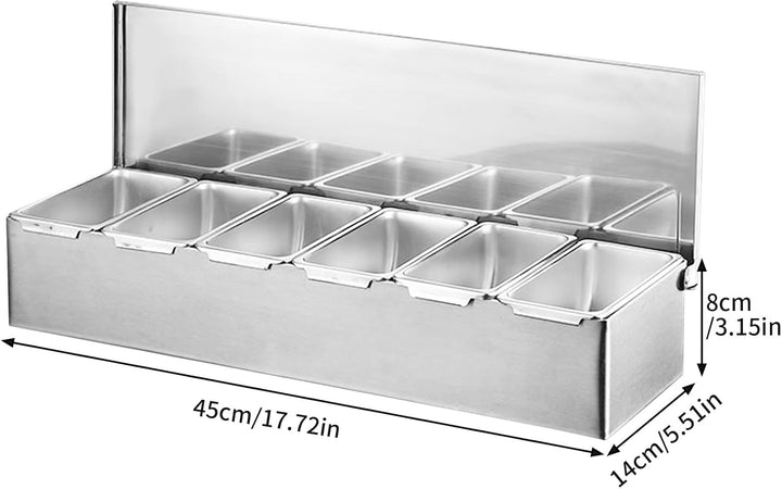 Zutatenbehälter mit Deckel und Löffel, Gewürzbox Beilagenbehälter Zutatenbehälter, Barbehälter, Pizz