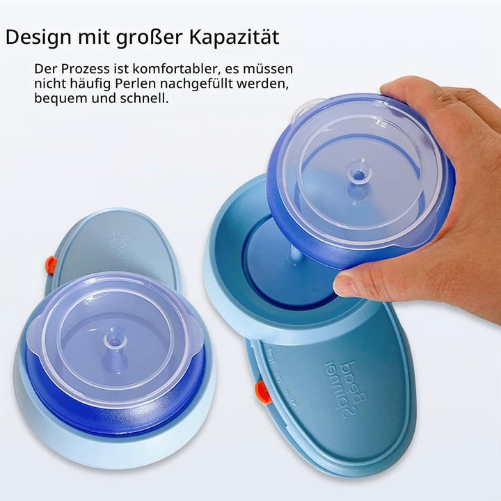 Perlenspinner, Spin Beading Bowl Loader mit 2 Stück Gebogenen Nadeln mit Grossem Auge, Batteriebetri
