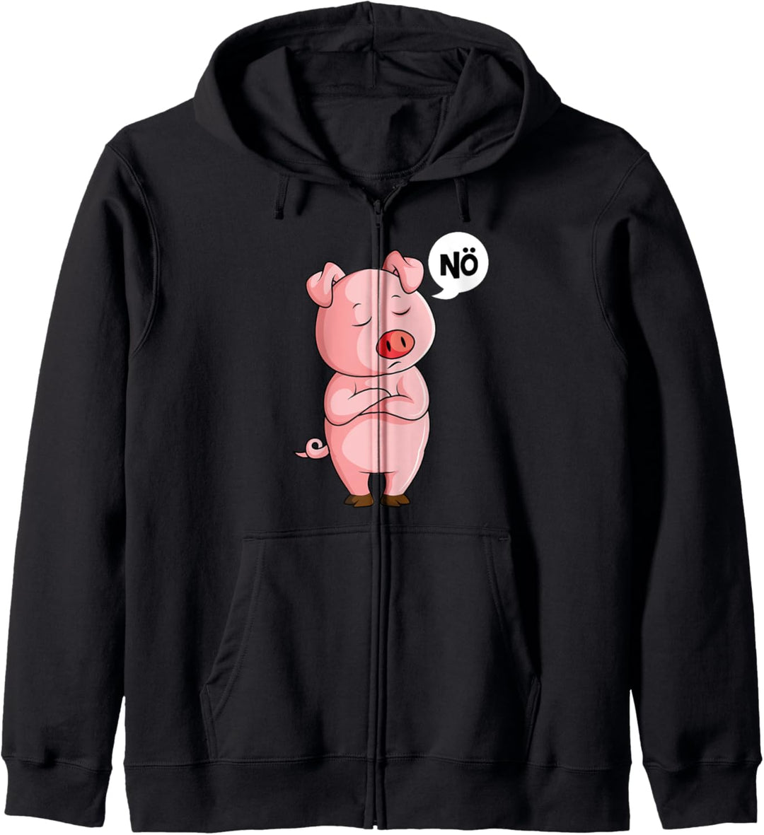 Schwein Nö Schweinchen Kinder Jungen Mädchen Kapuzenjacke