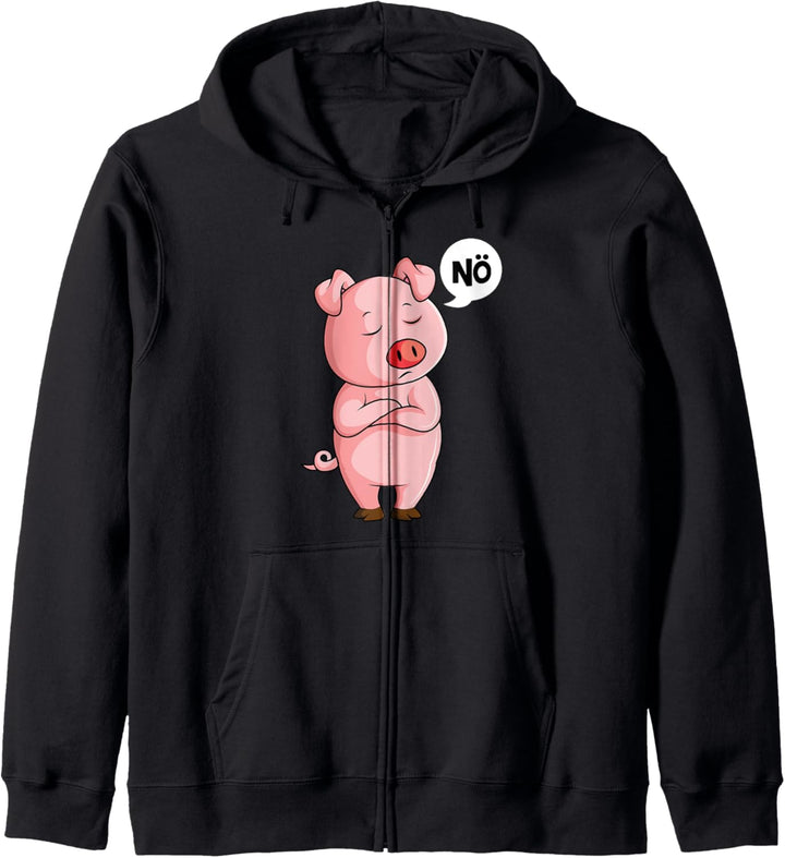Schwein Nö Schweinchen Kinder Jungen Mädchen Kapuzenjacke