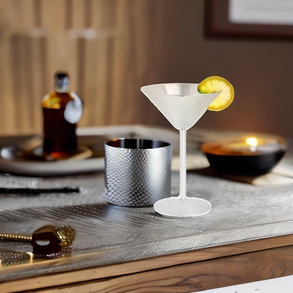 Edelstahl Cocktail-Gläser, 2 Stück Martini-Gläser Metall-Cocktailgläser, Edelstahl-Cocktailkelche, C