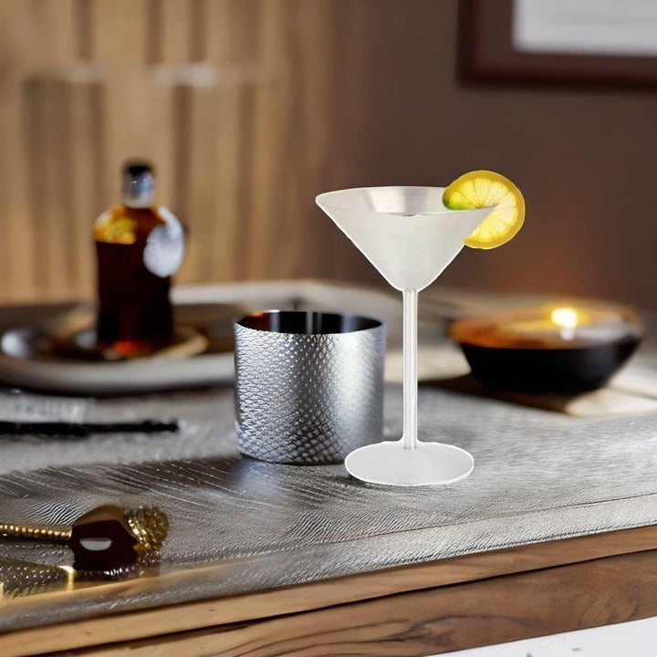 Edelstahl Cocktail-Gläser, 2 Stück Martini-Gläser Metall-Cocktailgläser, Edelstahl-Cocktailkelche, C