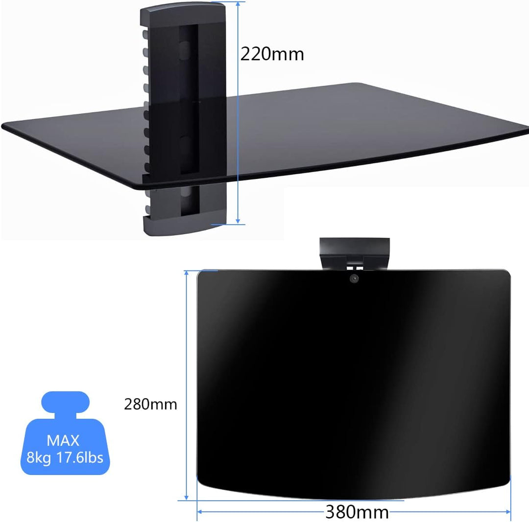 suptek Single Floating Regal Multimedia Wandregal TV Rack Wandhalterung Mit Verstärktem Gehärtetem G