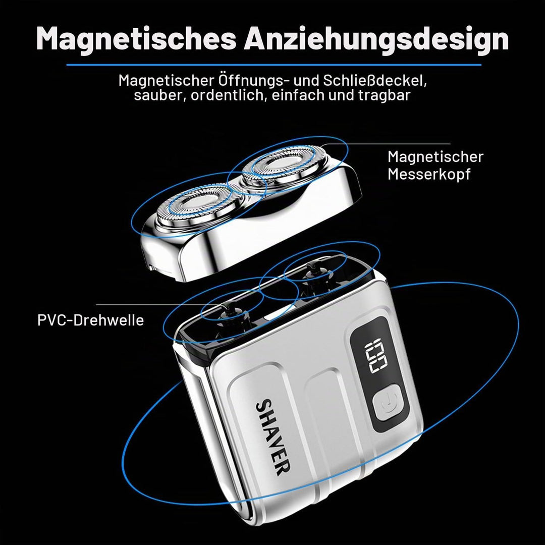 Mini Rasierer Herren Elektrisch, Tragbar Magnetisch Elektrorasierer Herren USB Wiederaufladbare Nass