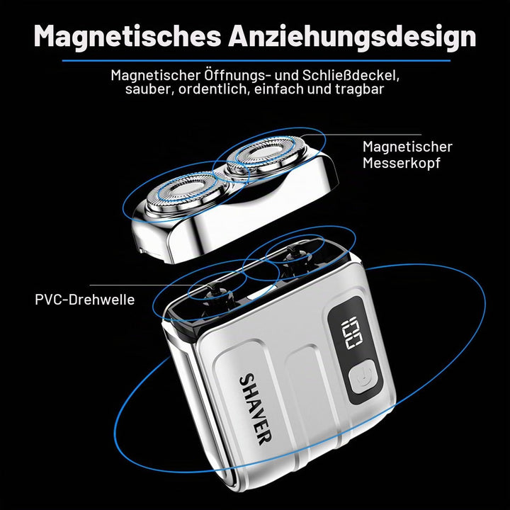 Mini Rasierer Herren Elektrisch, Tragbar Magnetisch Elektrorasierer Herren USB Wiederaufladbare Nass