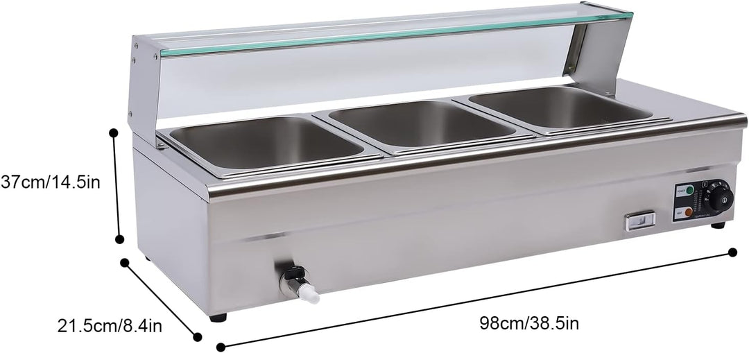 Elektrische Buffetwärmer Speisenwärmer 1/2GN Warmhalter Essenwär Buffetwärmer Elektrischer Speisenwä