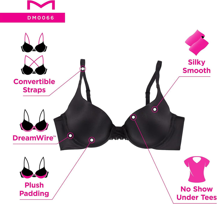 Maidenform Damen Love The Lift T-Shirt BH 70A Evening Blush, 70A Evening Blush