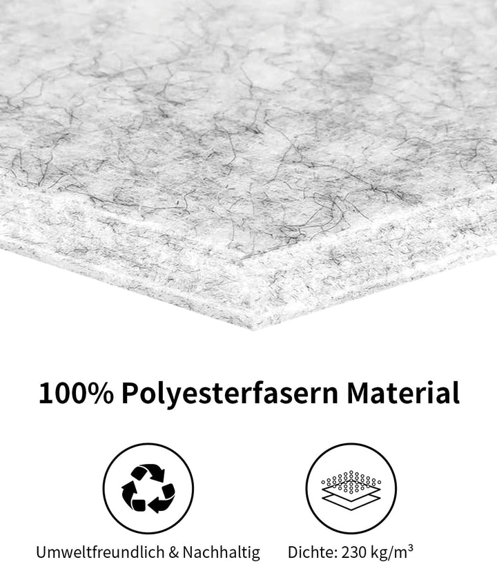 24 Stück 2,16㎡ Akustikplatten Selbstklebend 30x30x0.9cm Schwarz | Akustikpaneele mit hoher Dichte 23