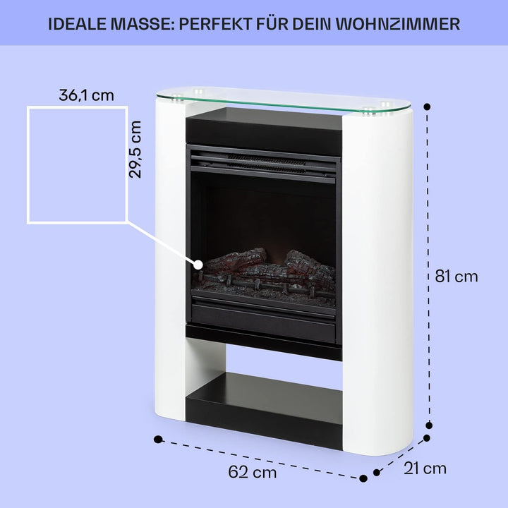 Klarstein Elektrokamin, Elektro Heizungen für Wohnzimmer & Innenräume, Elektrischer Kamin mit LED Fl