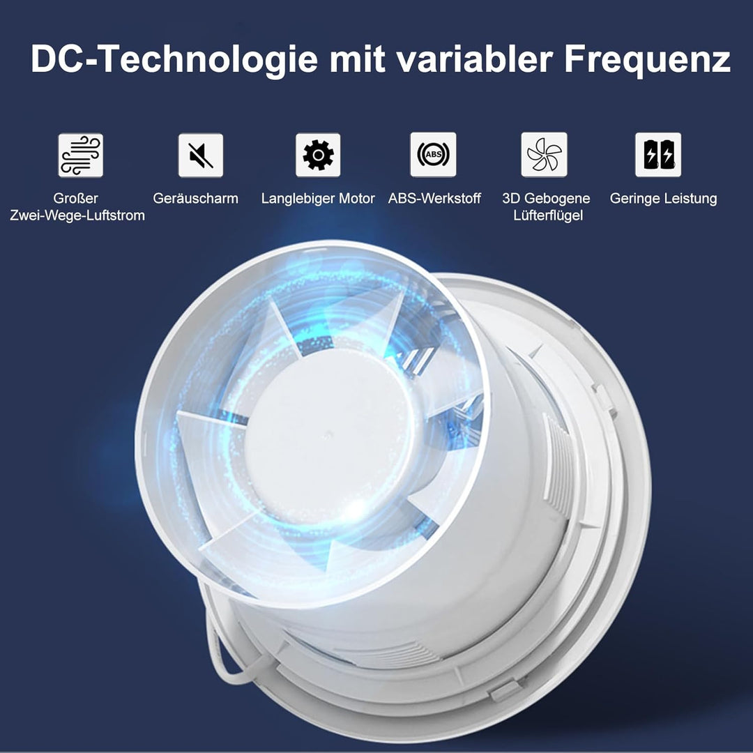 150mm Abluftventilator 240m³/h 5W, Zwei-Wege-Umkehrventilator mit 3 Geschwindigkeiten einstellbar, R