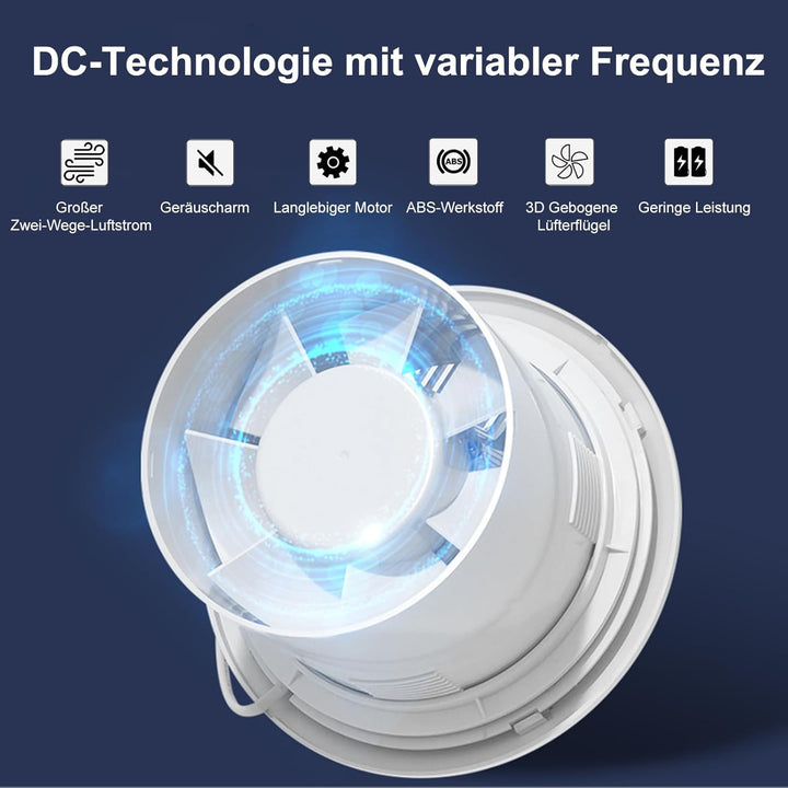 150mm Abluftventilator 240m³/h 5W, Zwei-Wege-Umkehrventilator mit 3 Geschwindigkeiten einstellbar, R