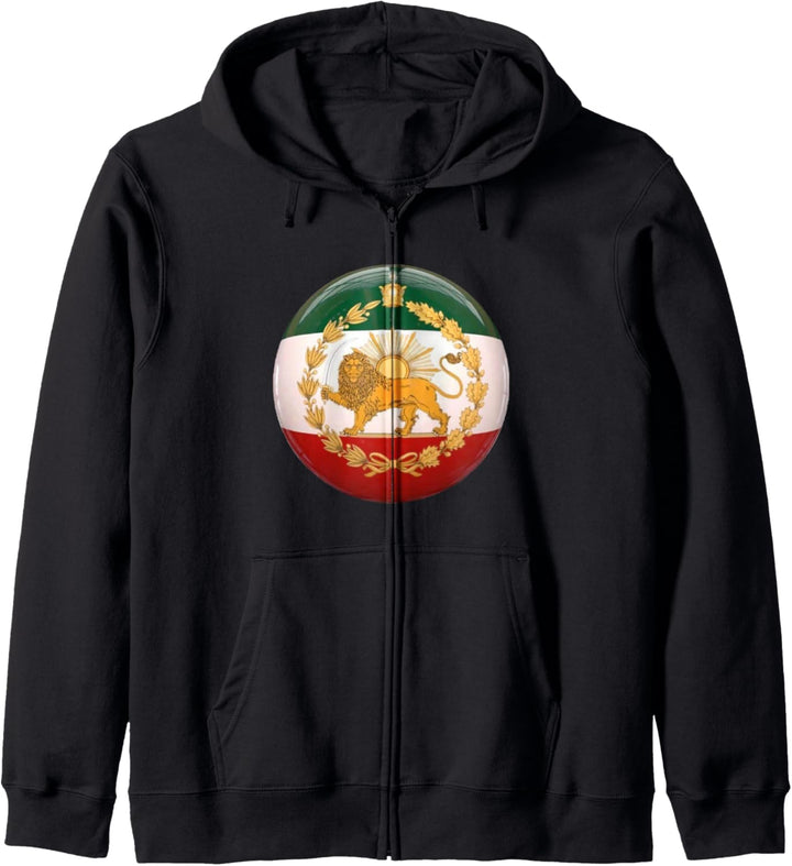 Iran Flagge Löwe & Sonne Shiro Khorshid Flagge Iranische Kapuzenjacke