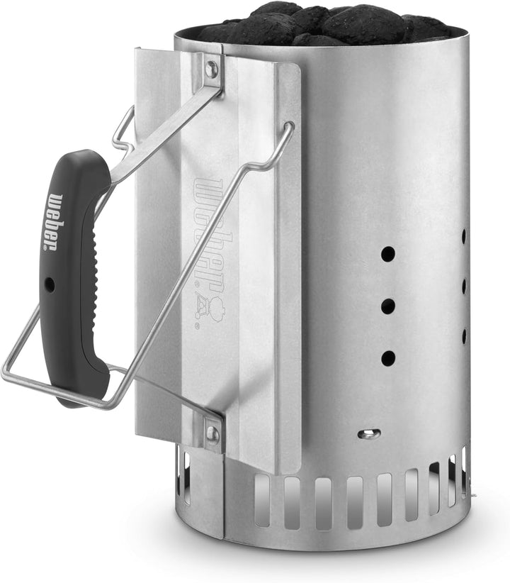 Weber Anzündset -Rapidfire Starter Set, besteht aus Amzündkamin - Gross (32cm), 2Kg Holzkohlebrikett