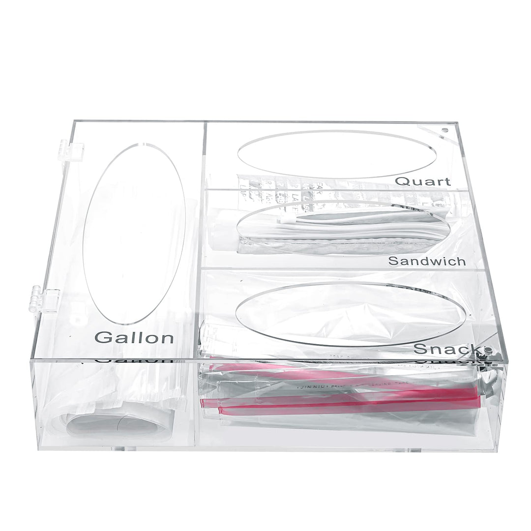 SETROVIC Acryl-Ziplock-Lebensmittelbeutel, Aufbewahrungs-Organizer aus Acryl, für Küchenschublade, f