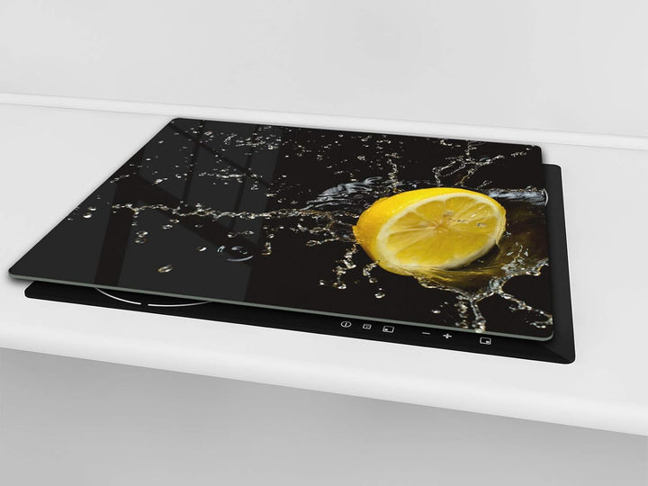 Küchenbrett aus Hartglas und Induktionskochplattenabdeckung – Schneideplatten SINGLE mit 60 x 52 cm