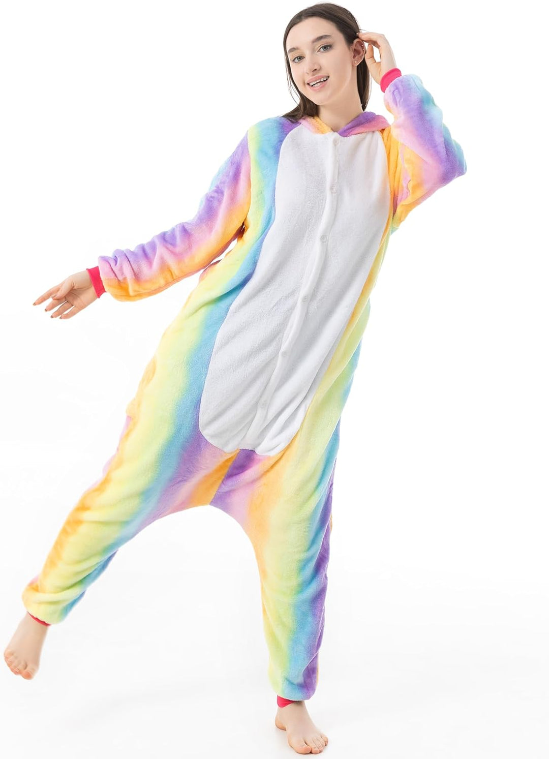 Katara 1744 Jumpsuit, UnisexÊ? Erwachsene, Einhorn Regenbogen, Körpergrösse 165-175cm (L) Einhorn Re