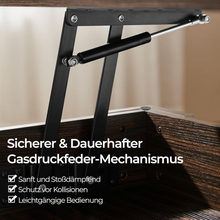 Yaheetech Couchtisch Hubtisch mit Stauraum, Wohnzimmertisch mit Höhenverstellbarer Platte Kaffeetisc