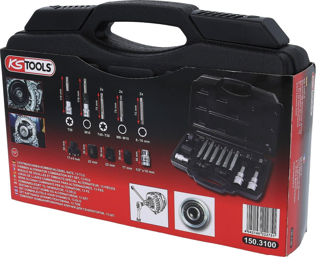 KS Tools 150.3100 Lichtmaschinen-Kombischlüssel-Satz, 13-tlg.