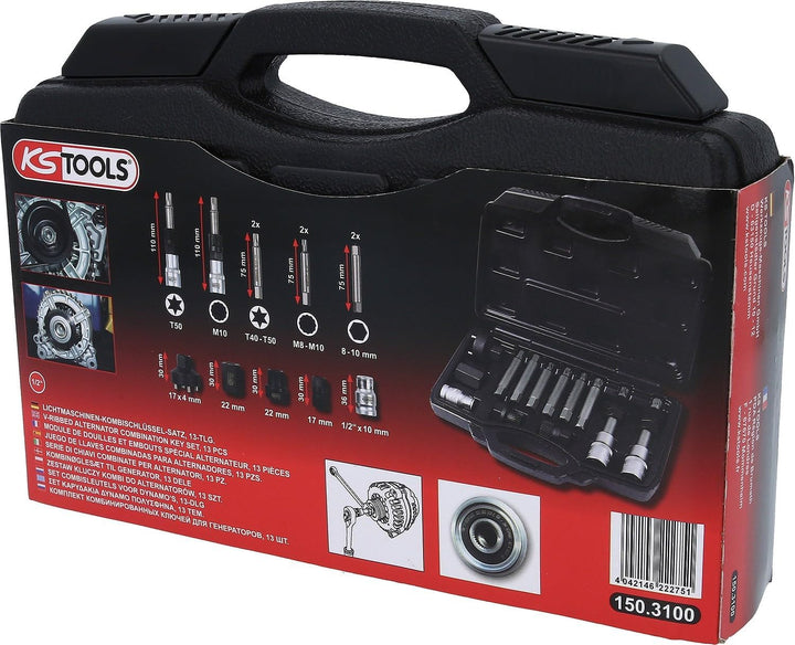 KS Tools 150.3100 Lichtmaschinen-Kombischlüssel-Satz, 13-tlg.