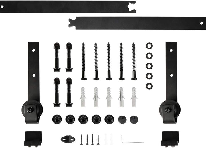 183cm Schiebetürbeschlag Set, Schiebetürsystem für Innentüren, Schiebetür Komplettset mit Umlenkroll