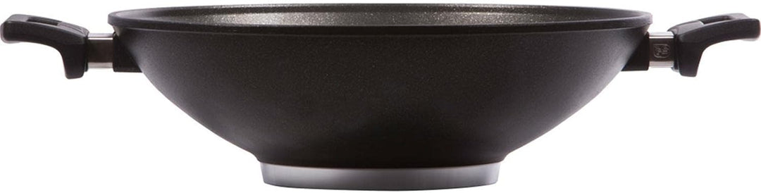 Eurolux Wok Induktion Set mit Glas-Deckel Ø 32 cm - grosse induktionsgeeignete Guss-Wokpfanne mit Ce