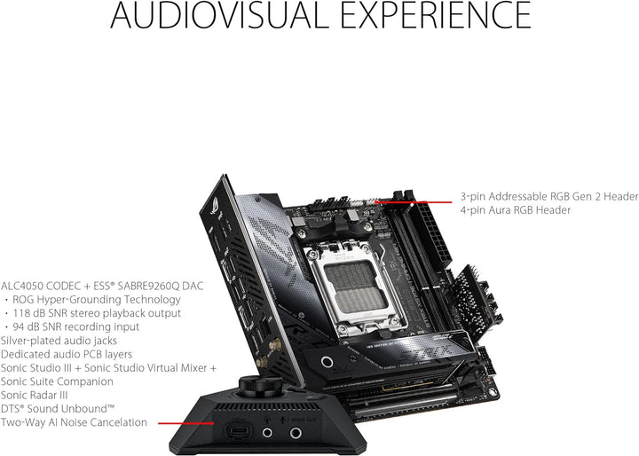ASUS ROG STRIX X670E-I GAMING WIFI Mainboard Sockel AMD AM5 (Ryzen 7000, mini-ITX, DDR5 Speicher, 2x