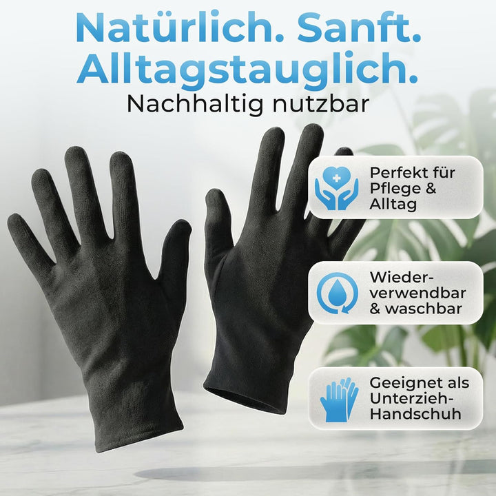 Dermatest: Sehr Gut LAVAMED Baumwollhandschuhe Schwarz als Schutzhandschuh - Baumwoll Handschuhe aus