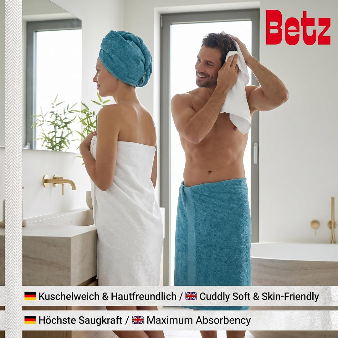 Betz 12-TLG. Handtuch Set Premium 100% Baumwolle 2 Duschtücher 4 Handtücher 2 Gästetücher 2 Seiftüch