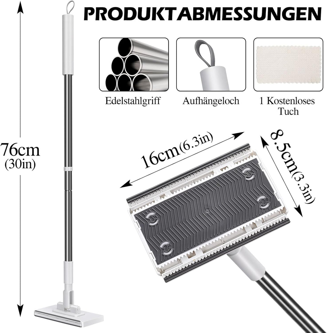 Masthome Wischmopp mit Druck-Klemm-System, Zero Touch EIN-Knopf-Wechsel Wischmopp, Bodenwischer mit