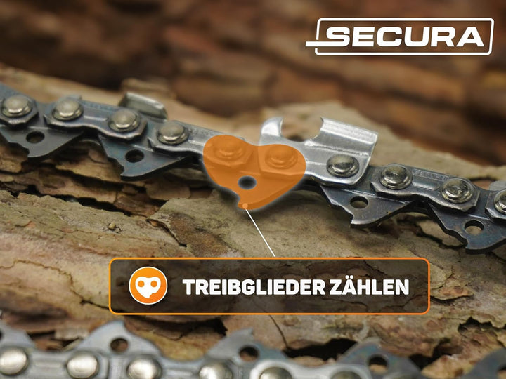 SECURA 4x Sägekette 45 cm 3/8 68 1,5mm für Ihre Motorsäge Kettensäge