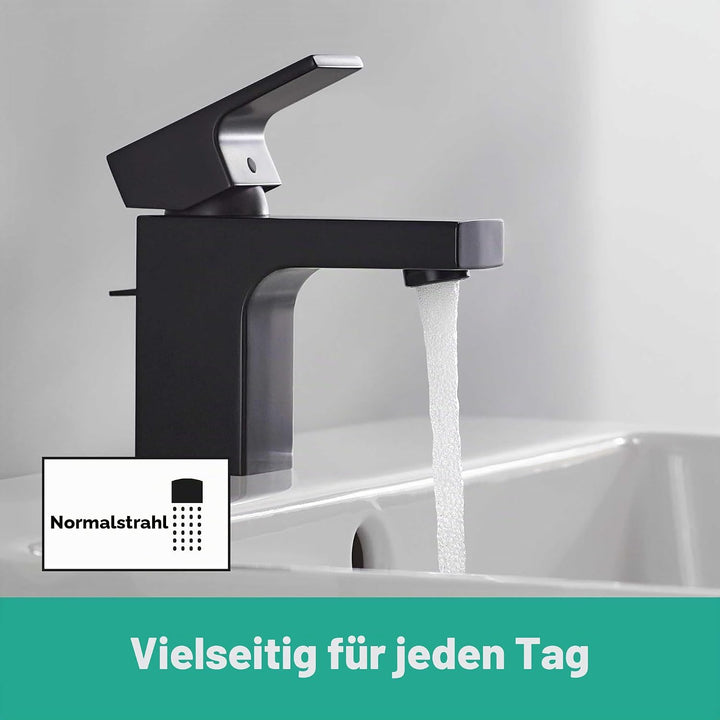 hansgrohe Waschtischarmatur Vernis Shape, Wasserhahn Bad mit Auslauf Höhe 70 mm, mit Zugstange, Bada