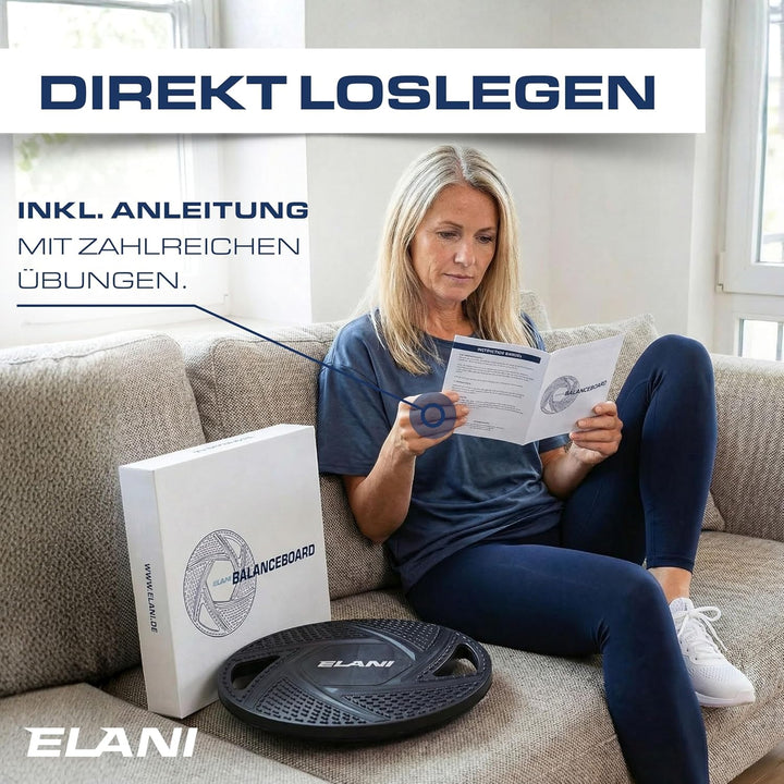 ELANI Rutschfestes Premium Balance-Board, Robustes Wackelbrett für Physiotherapie zur Stärkung der B