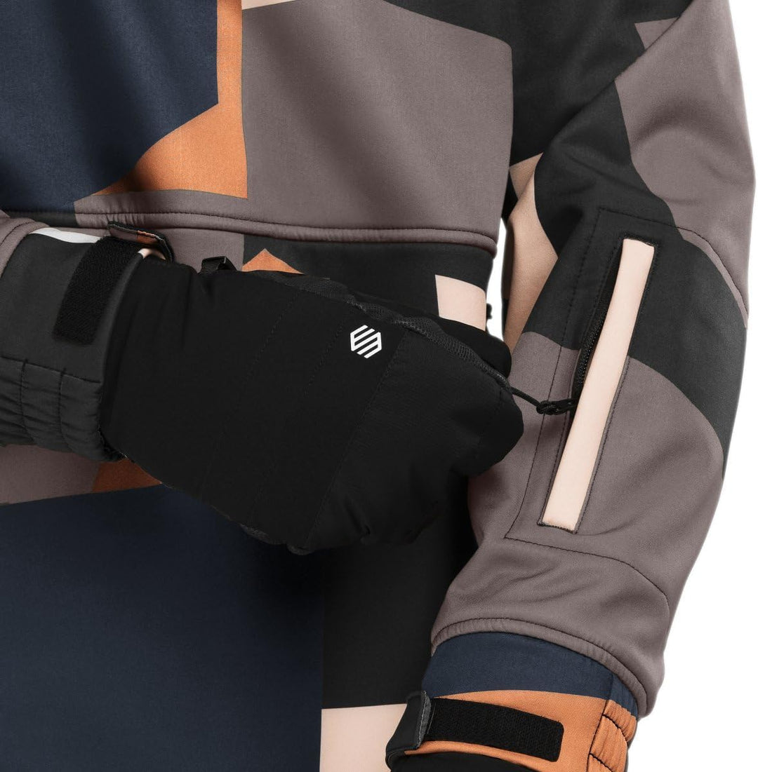 SIROKO W1 Ski- &amp; Snowboardjacke Herren Wasserdicht Wärmeschutz Fronttasche Wintersport XXS Schwarz/B
