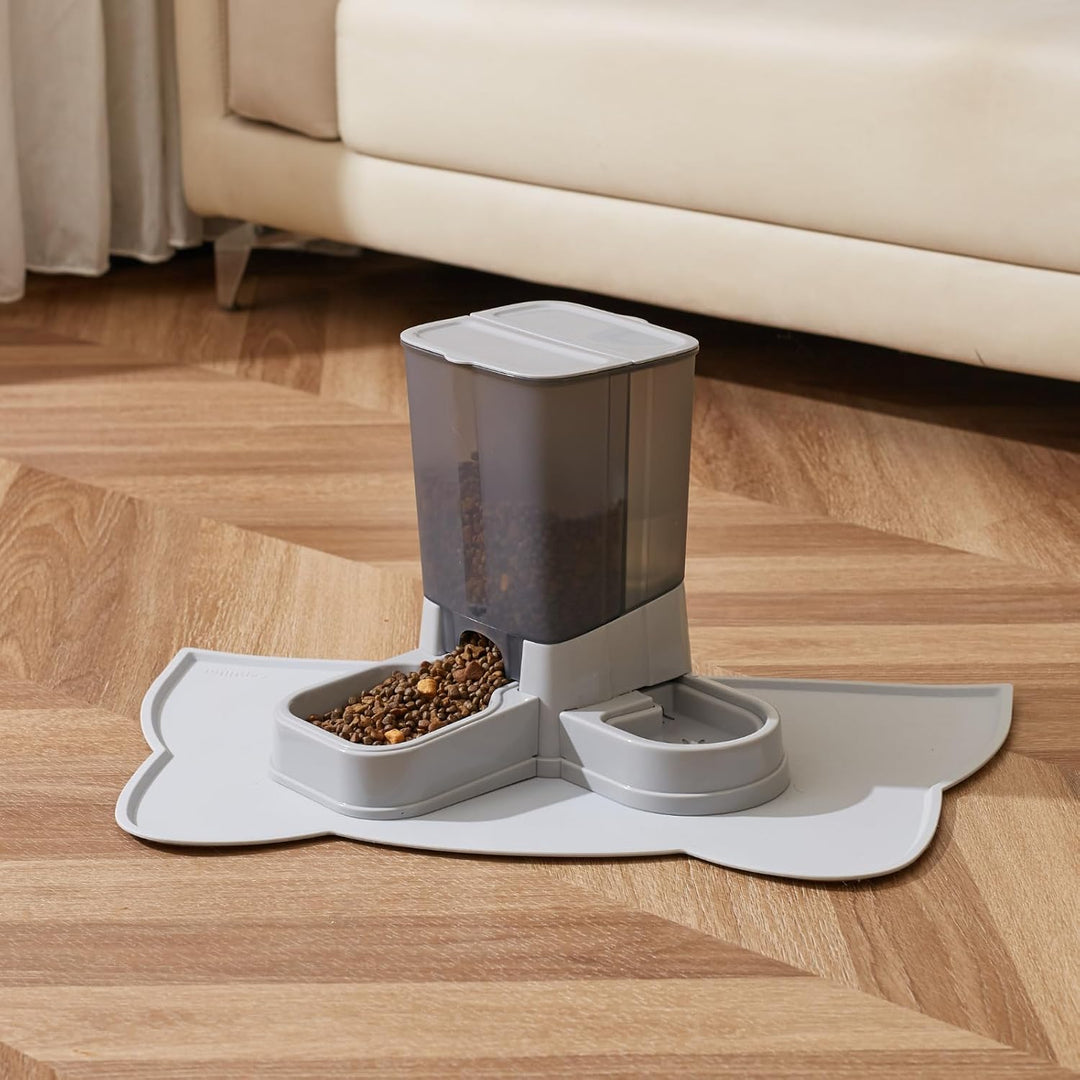 Automatischer 2-in-1 Futterautomat für Haustiere, Abnehmbarer Futter und Wasserspender für Katzen un