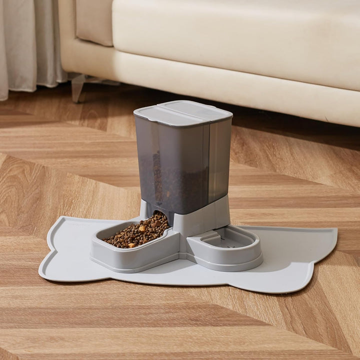 Automatischer Katzenfutterspender, 2-in-1 Abnehmbarer Schwerkraft-Futter- und Wasserspender für Katz
