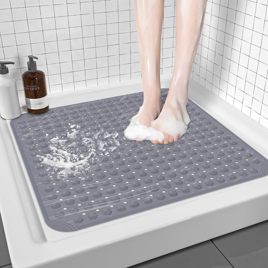 Duschmatte rutschfest 80x80cm, Antirutschmatte Dusche BPA-frei, Badematte rutschfest mit Saugnäpfen,