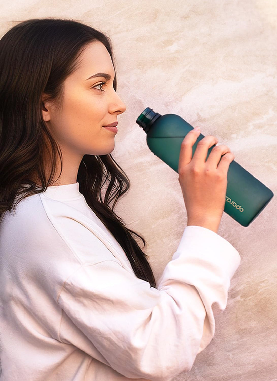 Opard Slim Pro Trinkflasche 800ml, Kohlensäuregeeignete Wasserflasche mit facettiertem gummiertem Gr