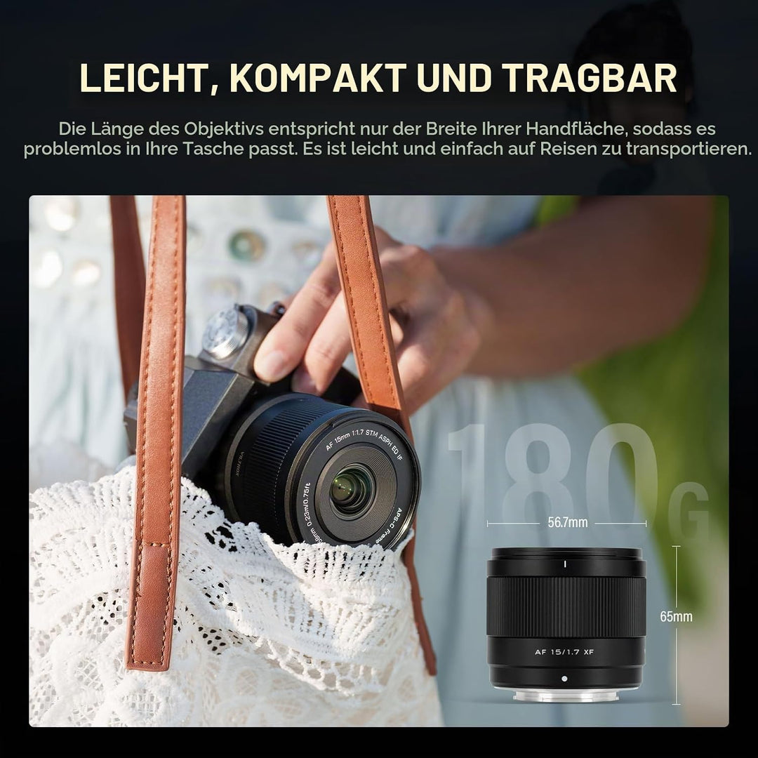 VILTROX 15mm F1.7 Air Autofokus Objektiv für Fuji X Mount Kamera Objektive STM APS-C grosse Blende W