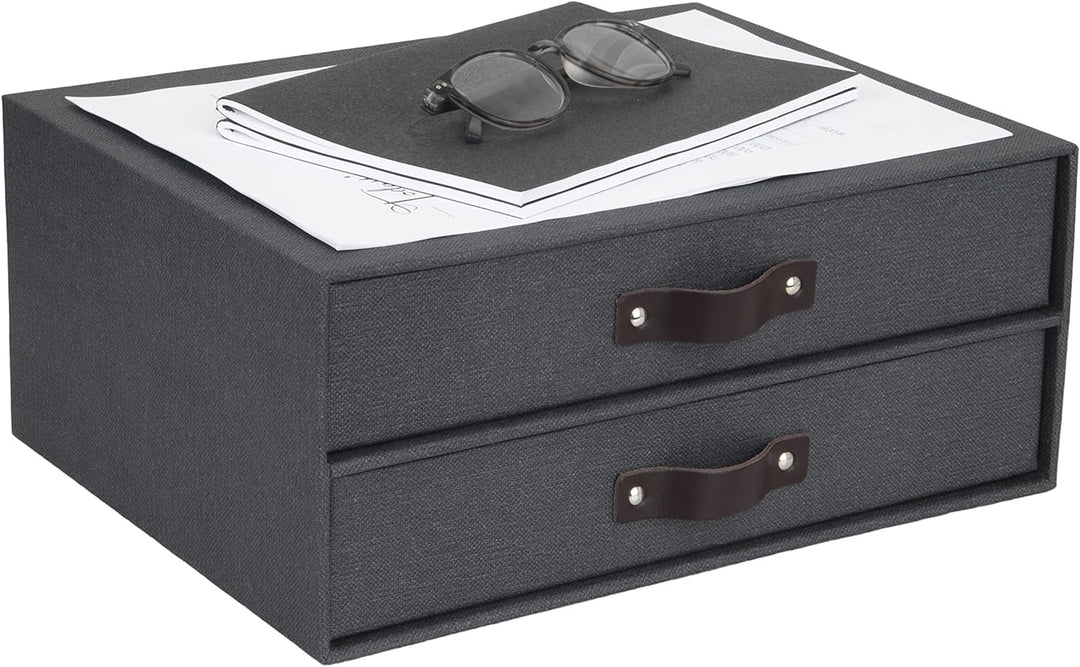 Bigso Box of Sweden Mini-Kommode für Dokumente und Büromaterial – Schreibtisch-Organizer mit 2 Schub