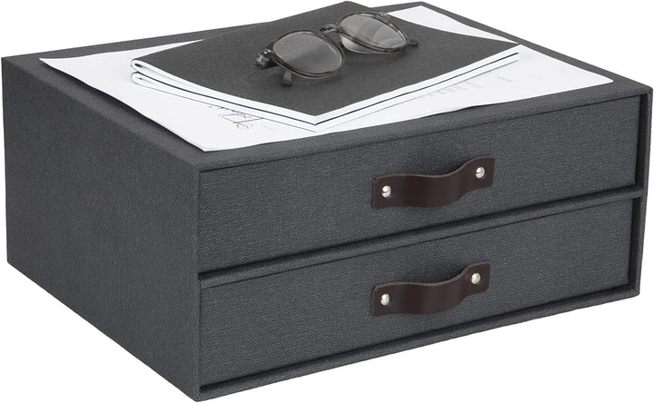 Bigso Box of Sweden Mini-Kommode für Dokumente und Büromaterial – Schreibtisch-Organizer mit 2 Schub