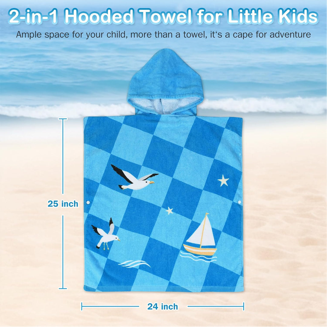 Kato Tirrinia 100% Baumwolle Badeponcho Strandtuch 90-120cm Kinder, Absorbierender Bademantel Badeha