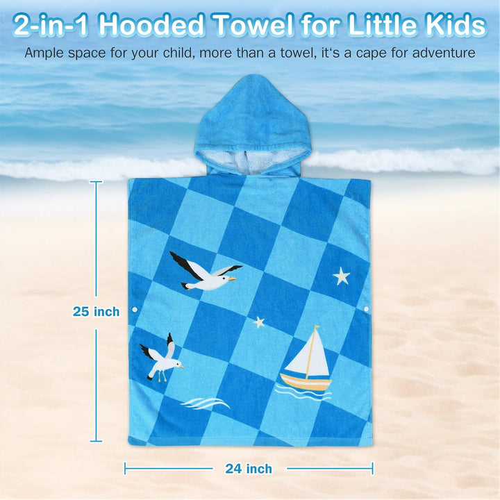 Kato Tirrinia 100% Baumwolle Badeponcho Strandtuch 90-120cm Kinder, Absorbierender Bademantel Badeha