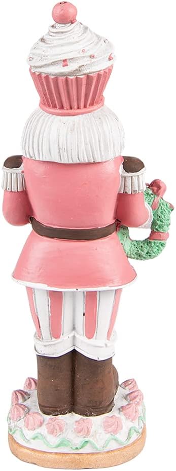 Clayre & Eef Figur Nussknacker 24 cm Rosa Polyresin Weihnachtsdekoration