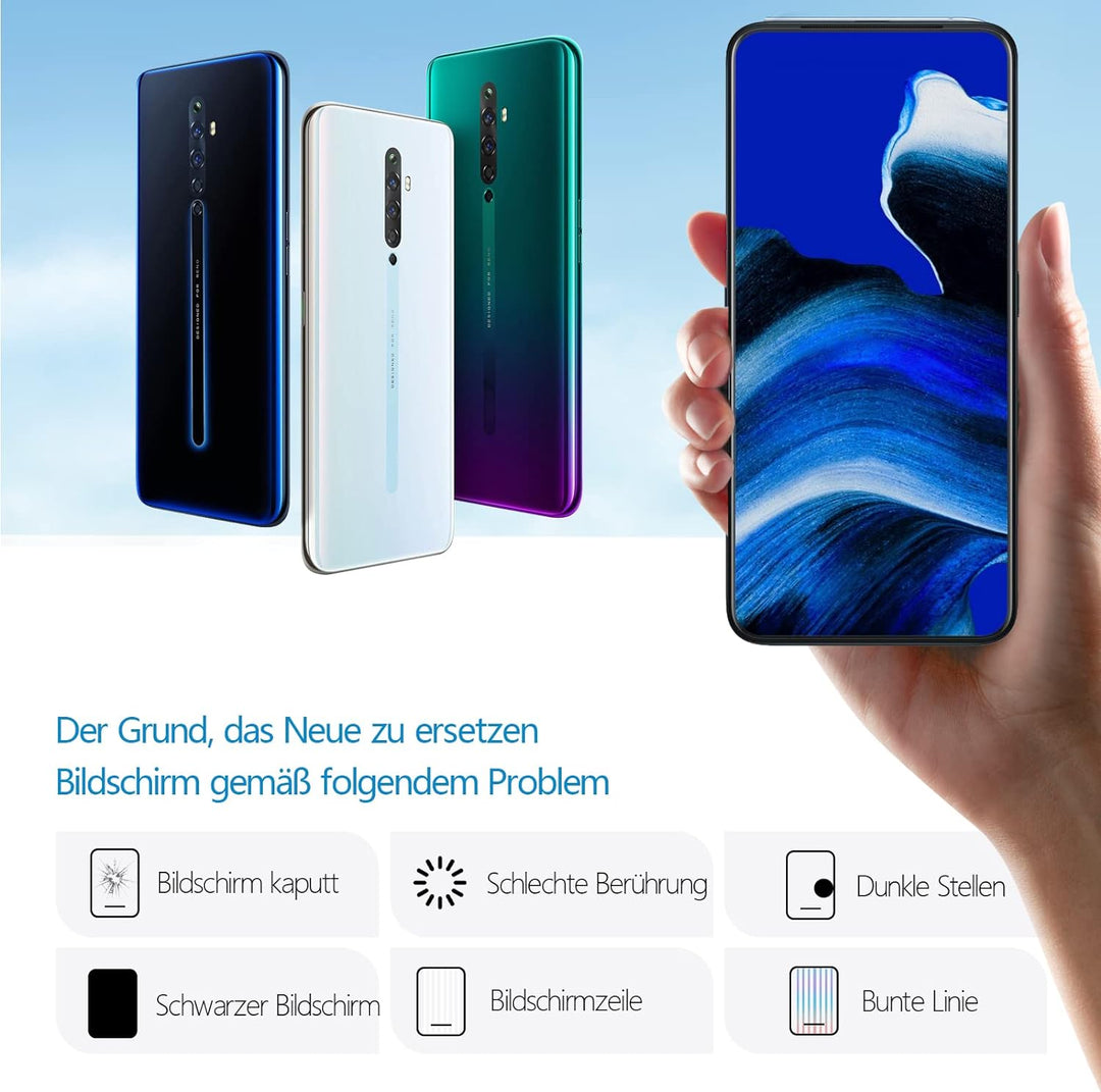 RongZy Kompatibel mit Oppo Reno2 Z/Reno 2Z CPH1945 CPH1951 Ersatz Bildschirm LCD Display und Touchsc