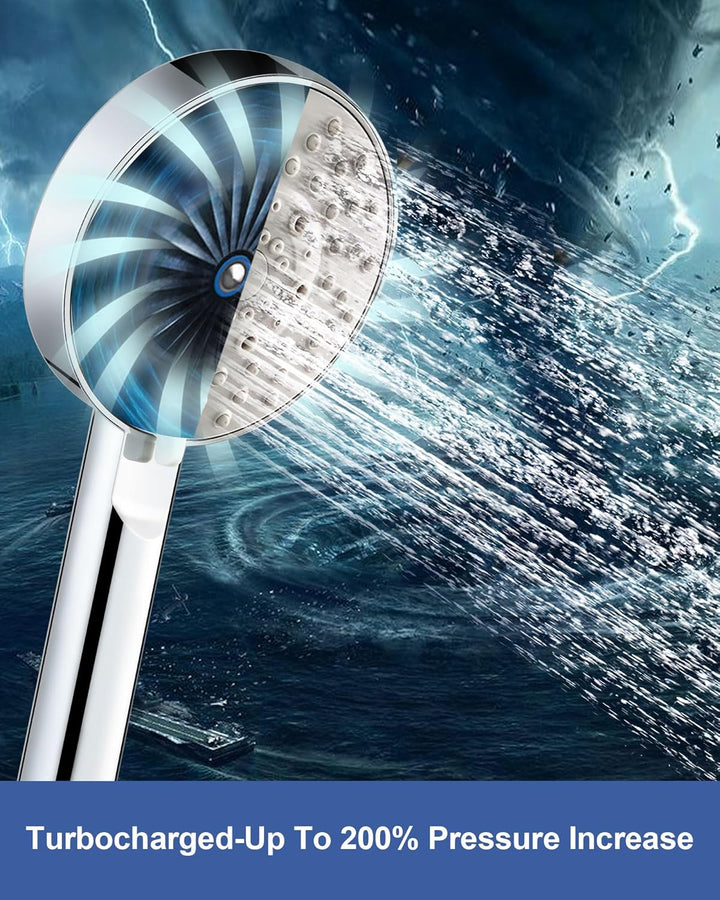 Magichome Duschkopf Wassersparend mit Schlauch 2M, mit 5 Strahlarten, Turbogeladenes Design Hochdruc